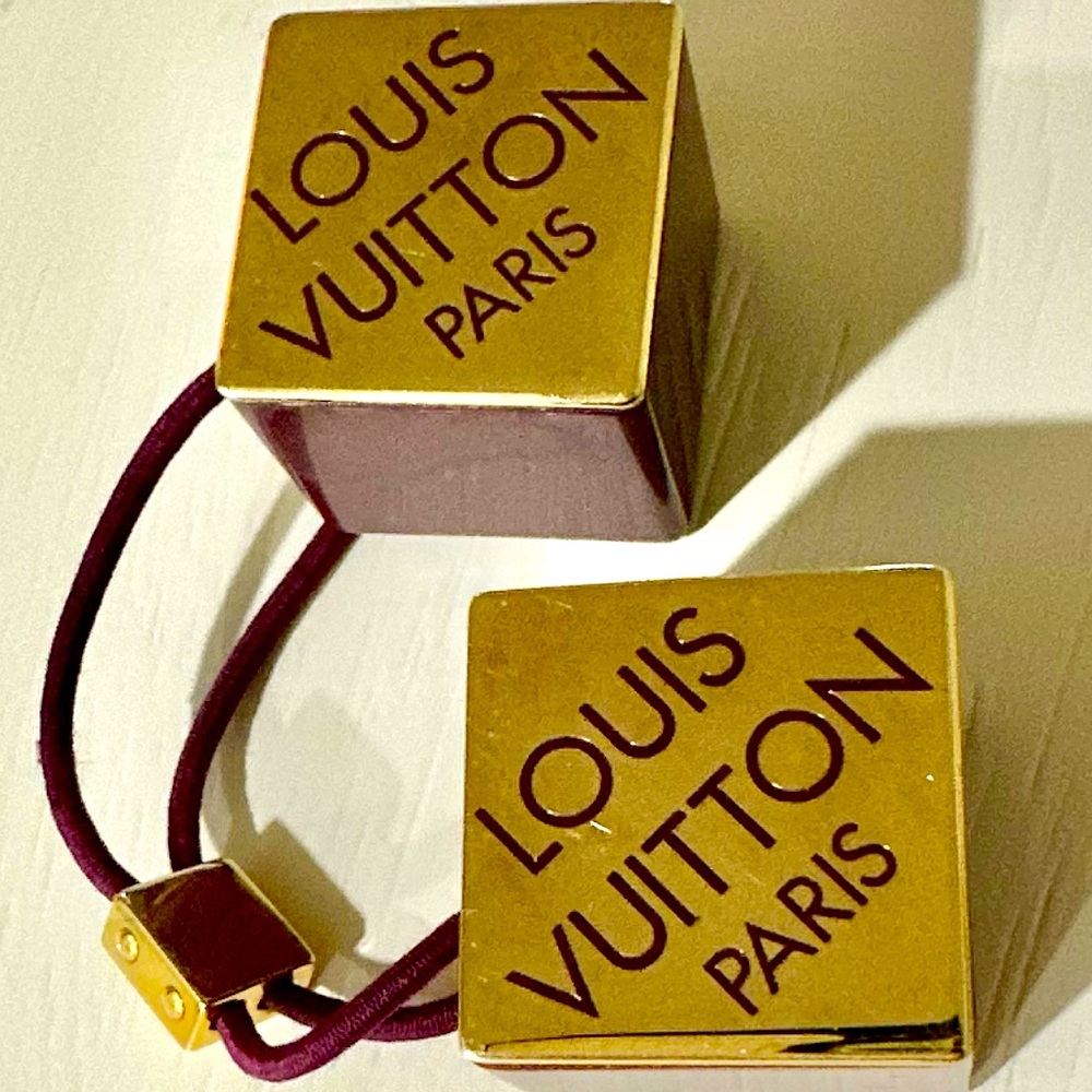 Louis Vuitton gold and plum hair Cubes